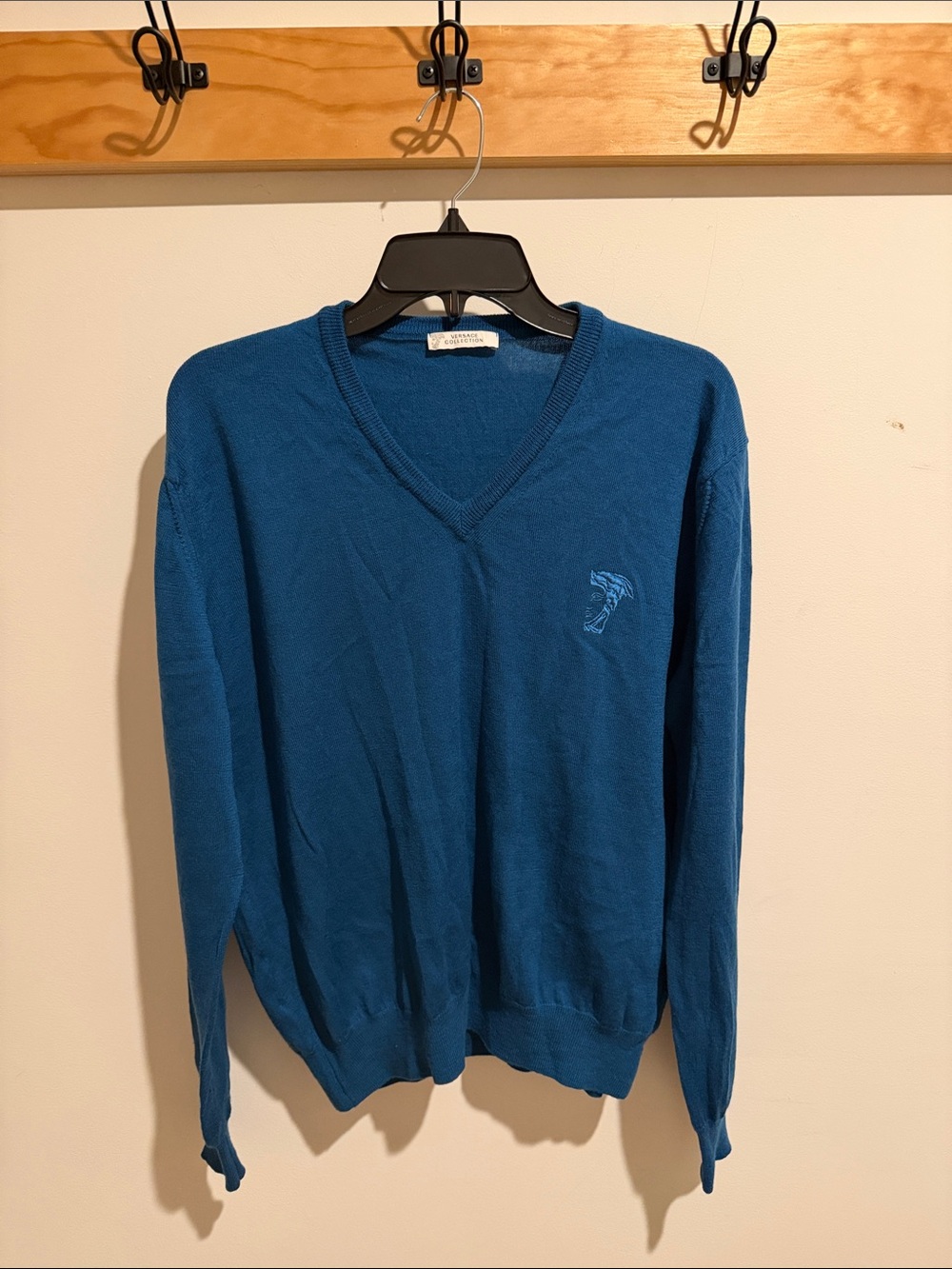 Versace Collection Blue V-Neck Sweater